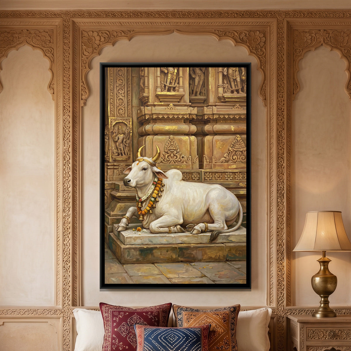 Nandi Ji — framed canvas art hung on a wall