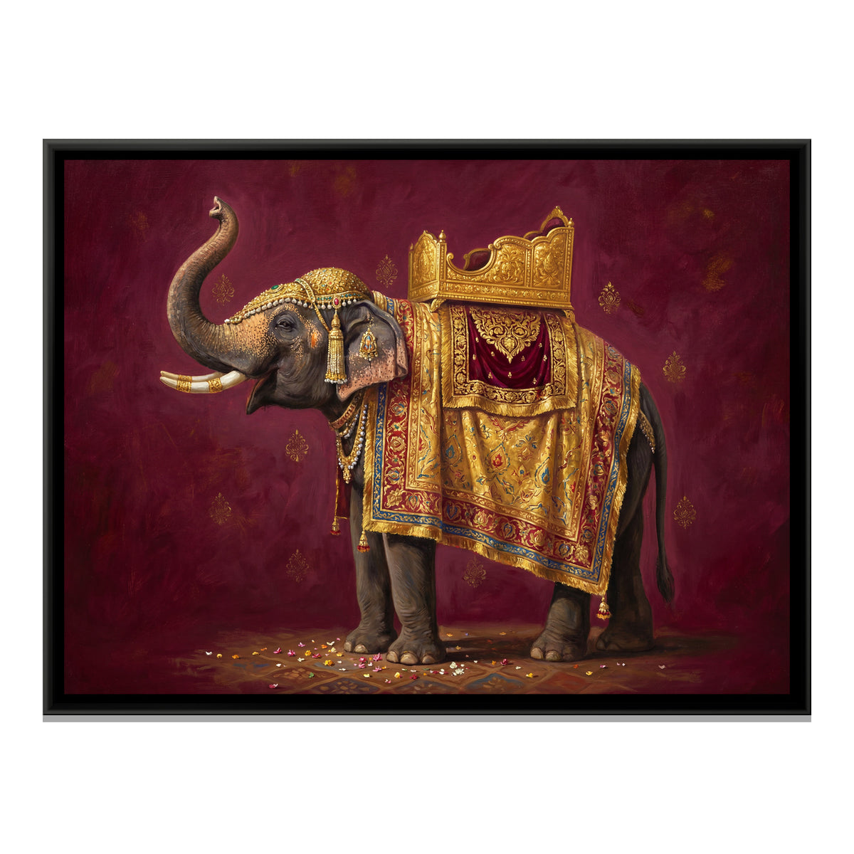 Royal Elephant — framed canvas print, front view