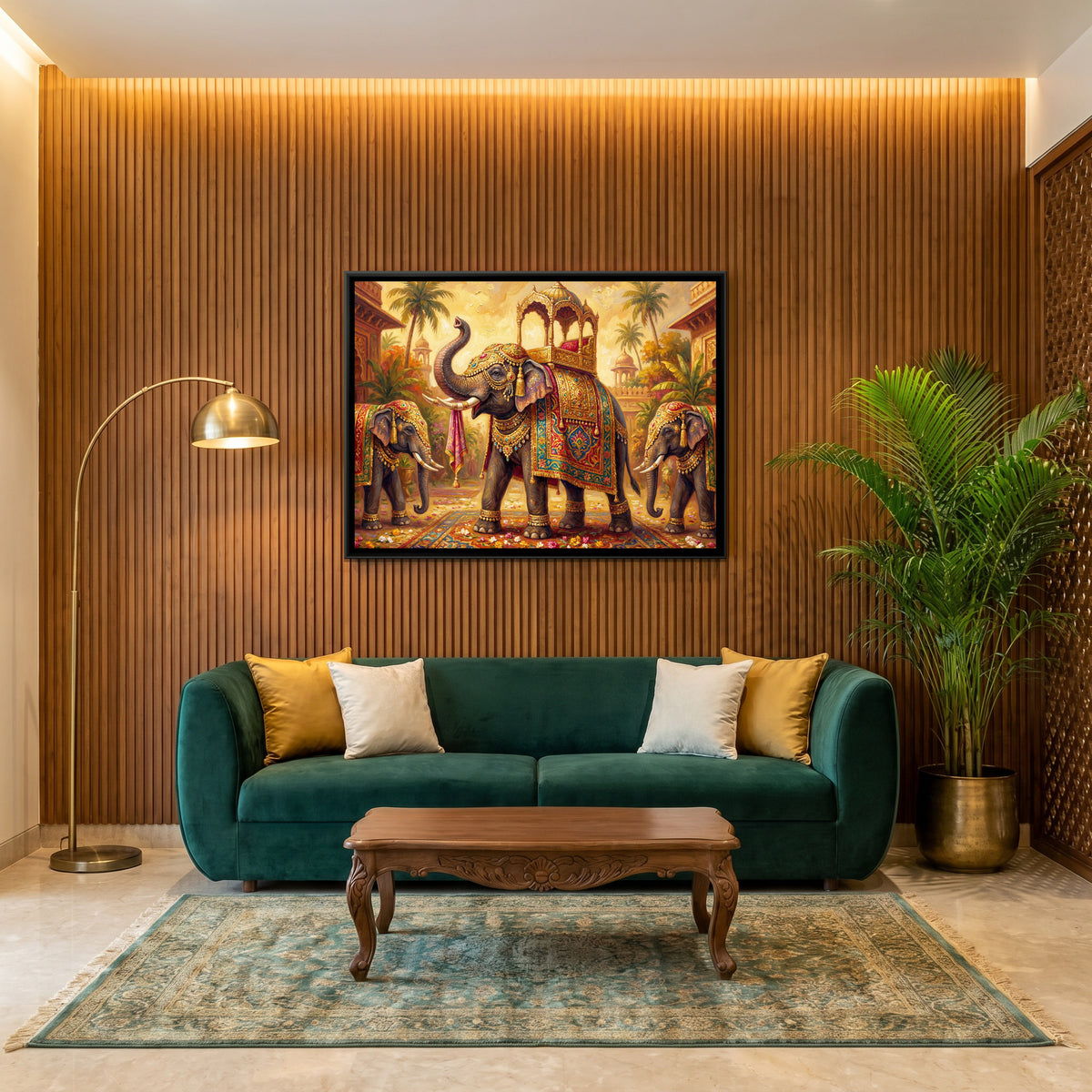 Royal Elephant — canvas art shown in a second room setting