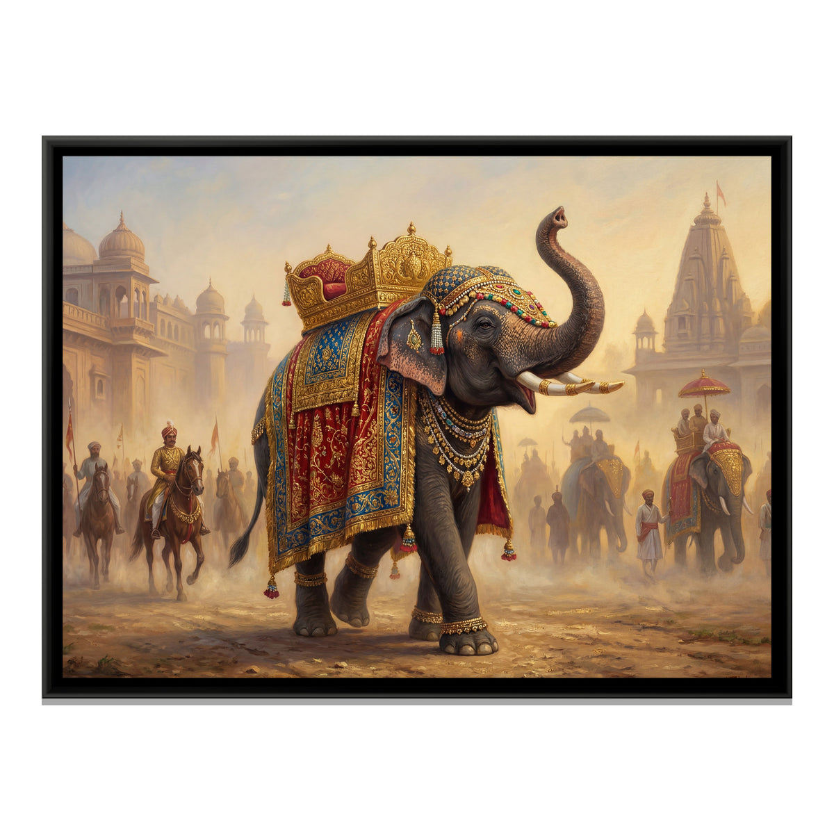 Mughal Elephant — framed canvas print, front view