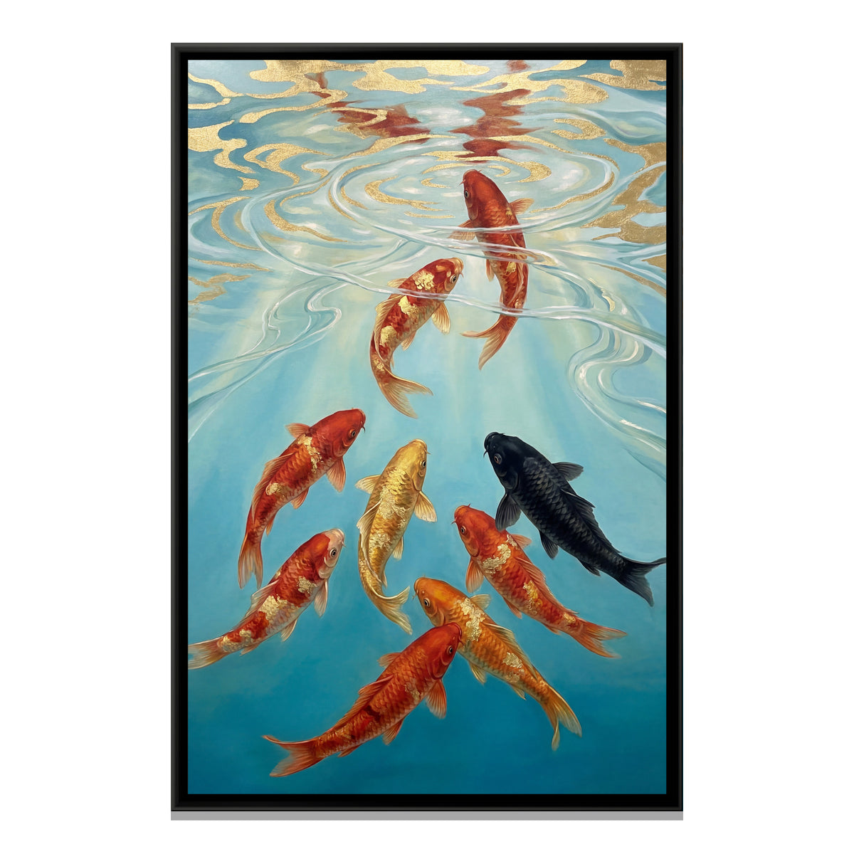 Vastu Koi Fish — framed canvas print, front view