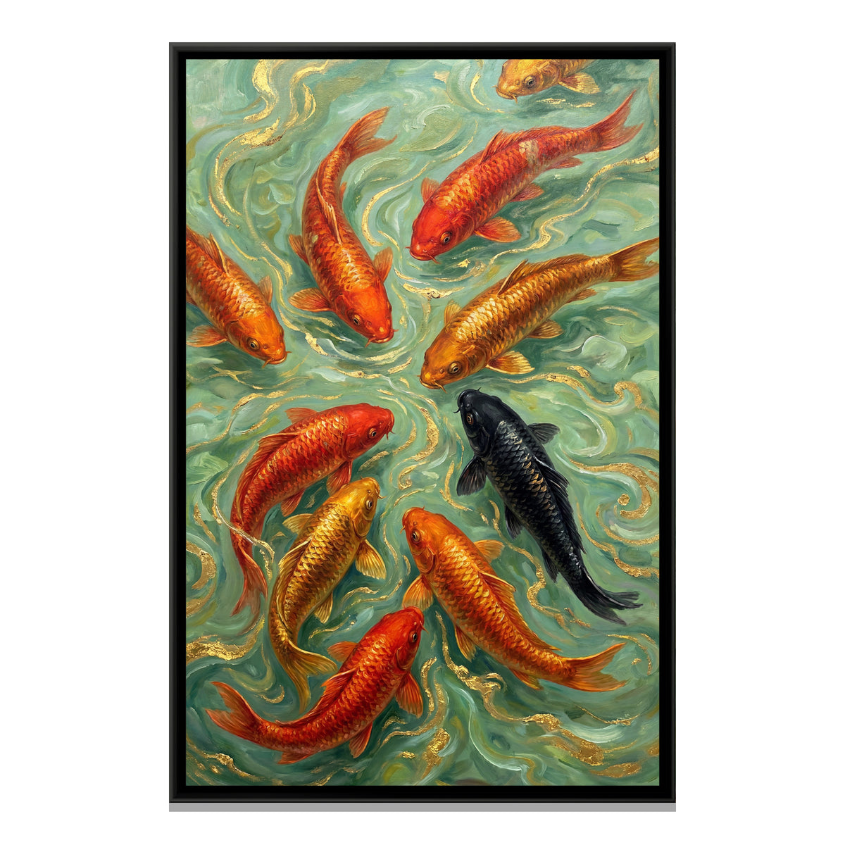 Vastu Koi Fish — framed canvas print, front view