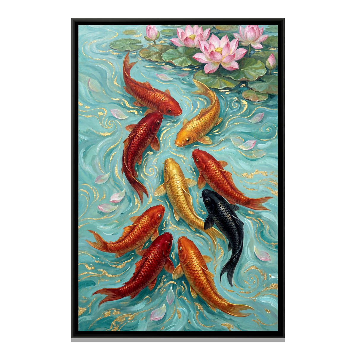 Vastu Koi Fish — framed canvas print, front view