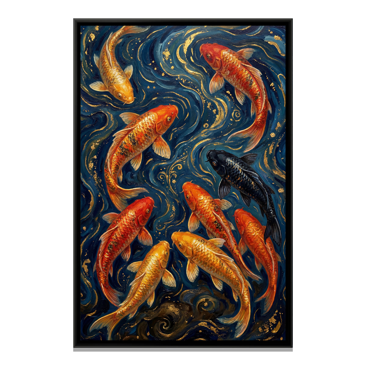 Vastu Koi Fish — framed canvas print, front view