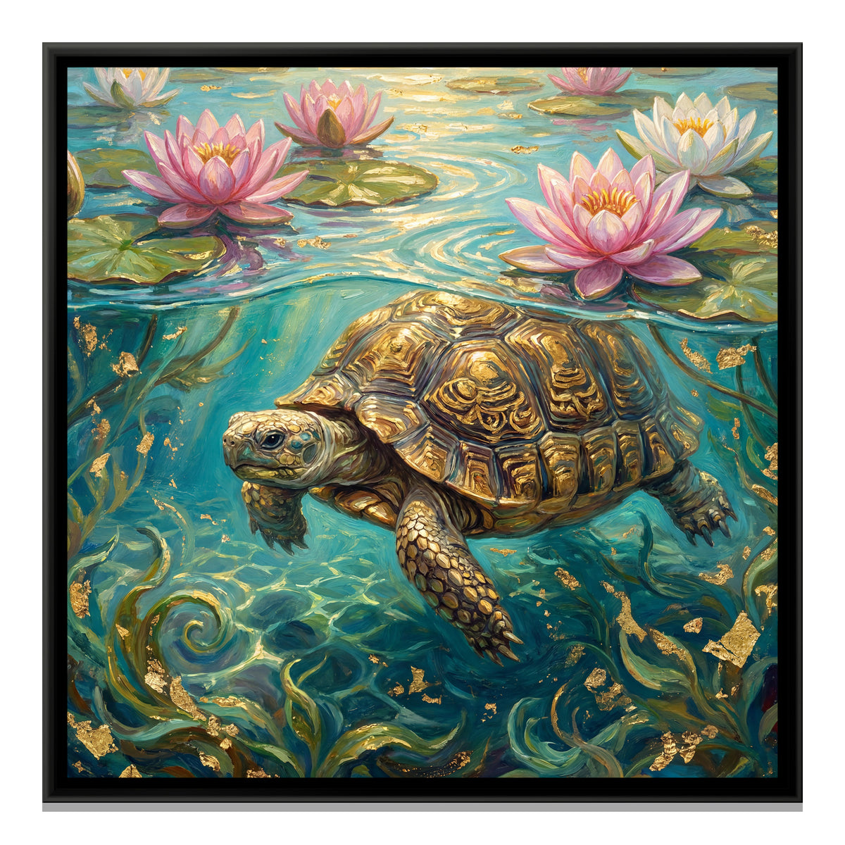 Vastu Tortoise — framed canvas print, front view