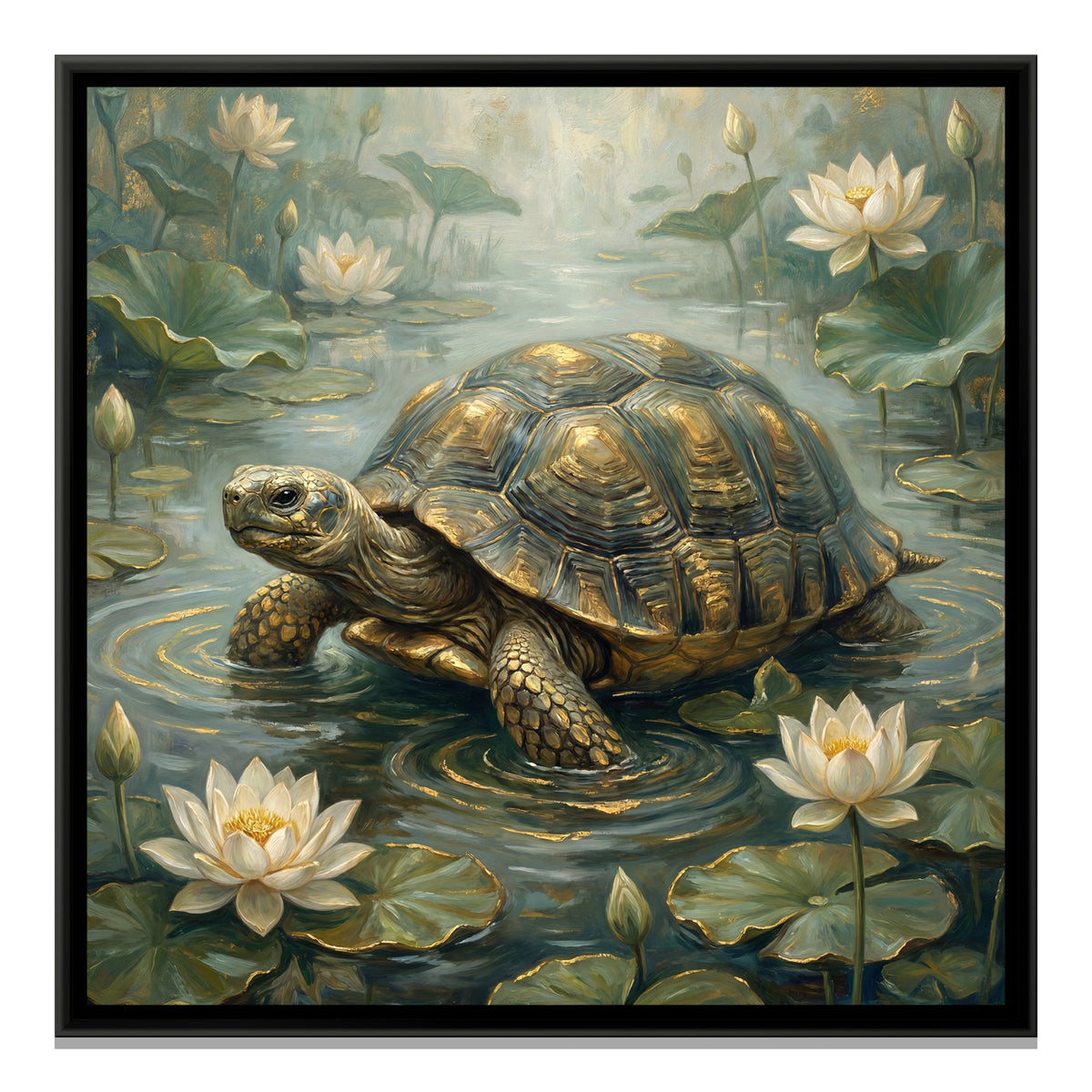 Vastu Tortoise — framed canvas print, front view