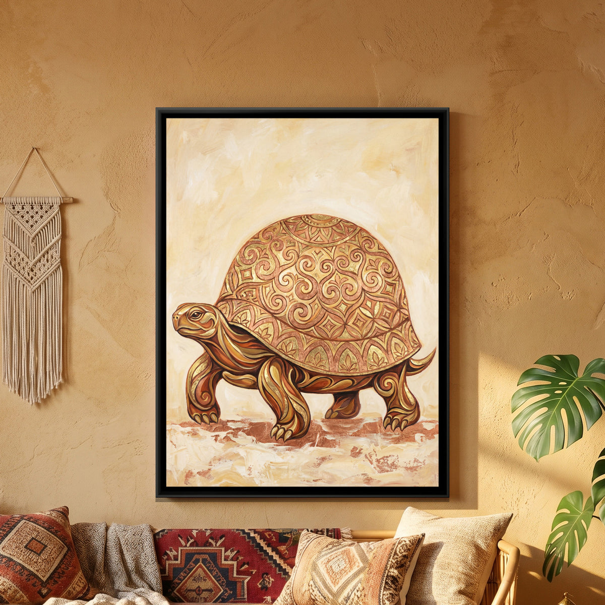 Vastu Tortoise — framed canvas art hung on a wall