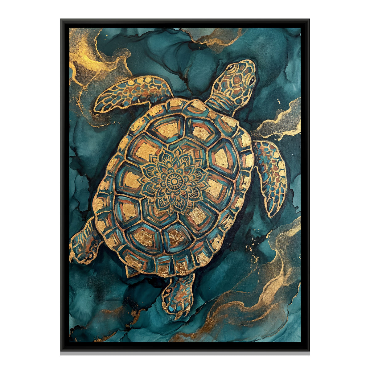 Vastu Tortoise — framed canvas print, front view
