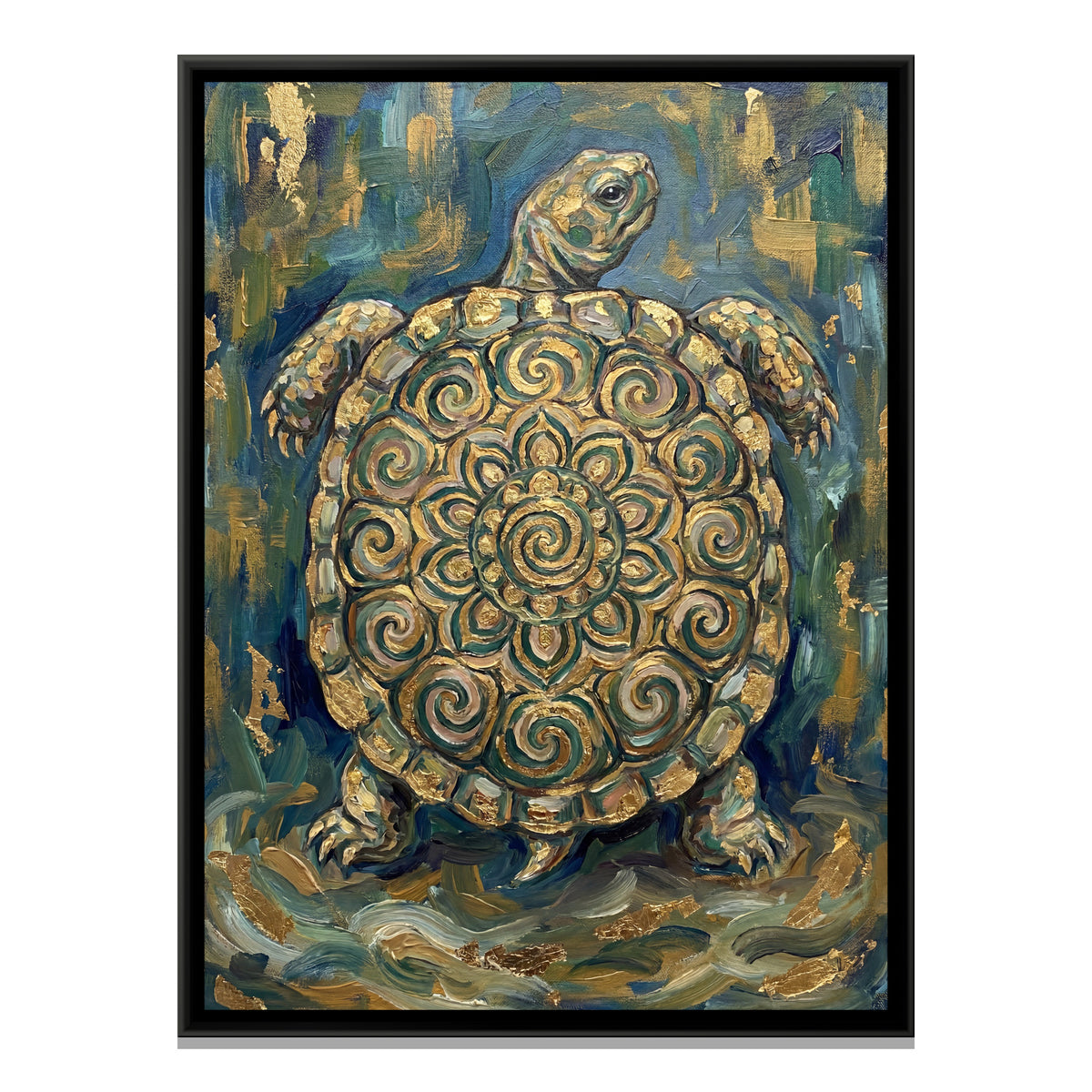 Vastu Tortoise — framed canvas print, front view