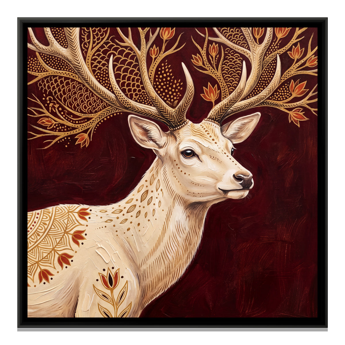 Stag — framed canvas print, front view