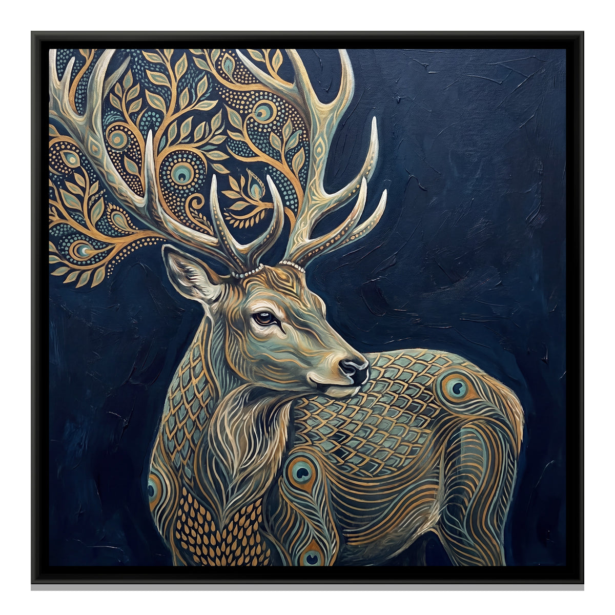 Stag — framed canvas print, front view