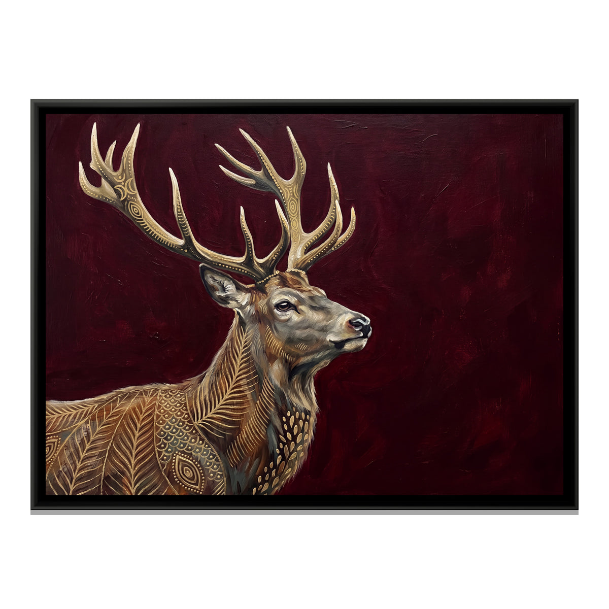 Stag — framed canvas print, front view