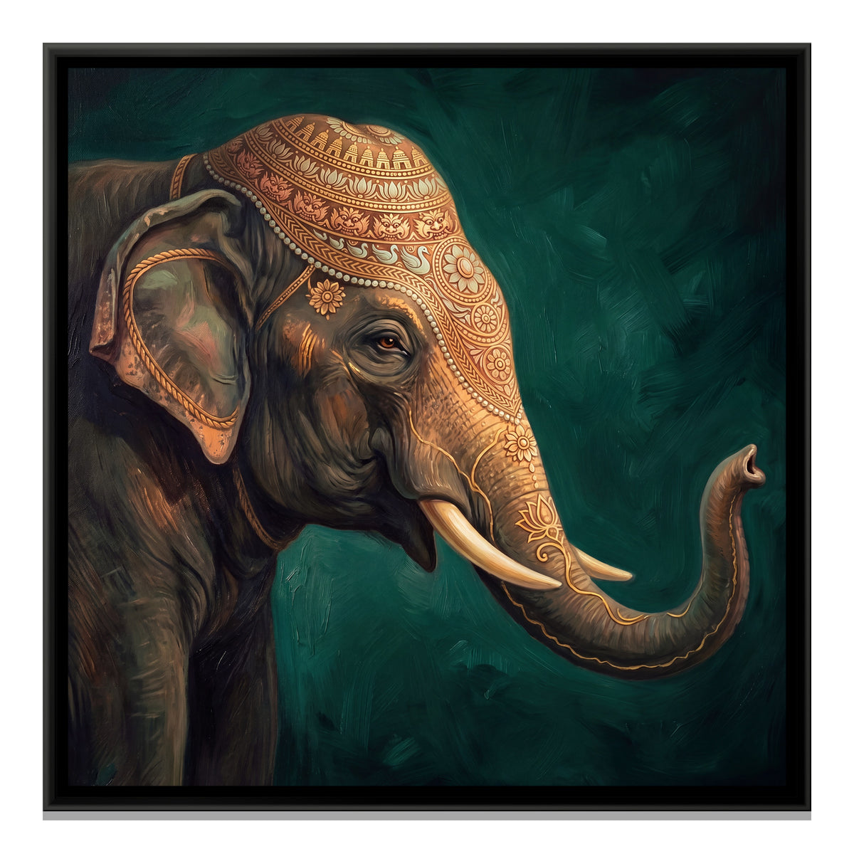 Elephant — framed canvas print, front view