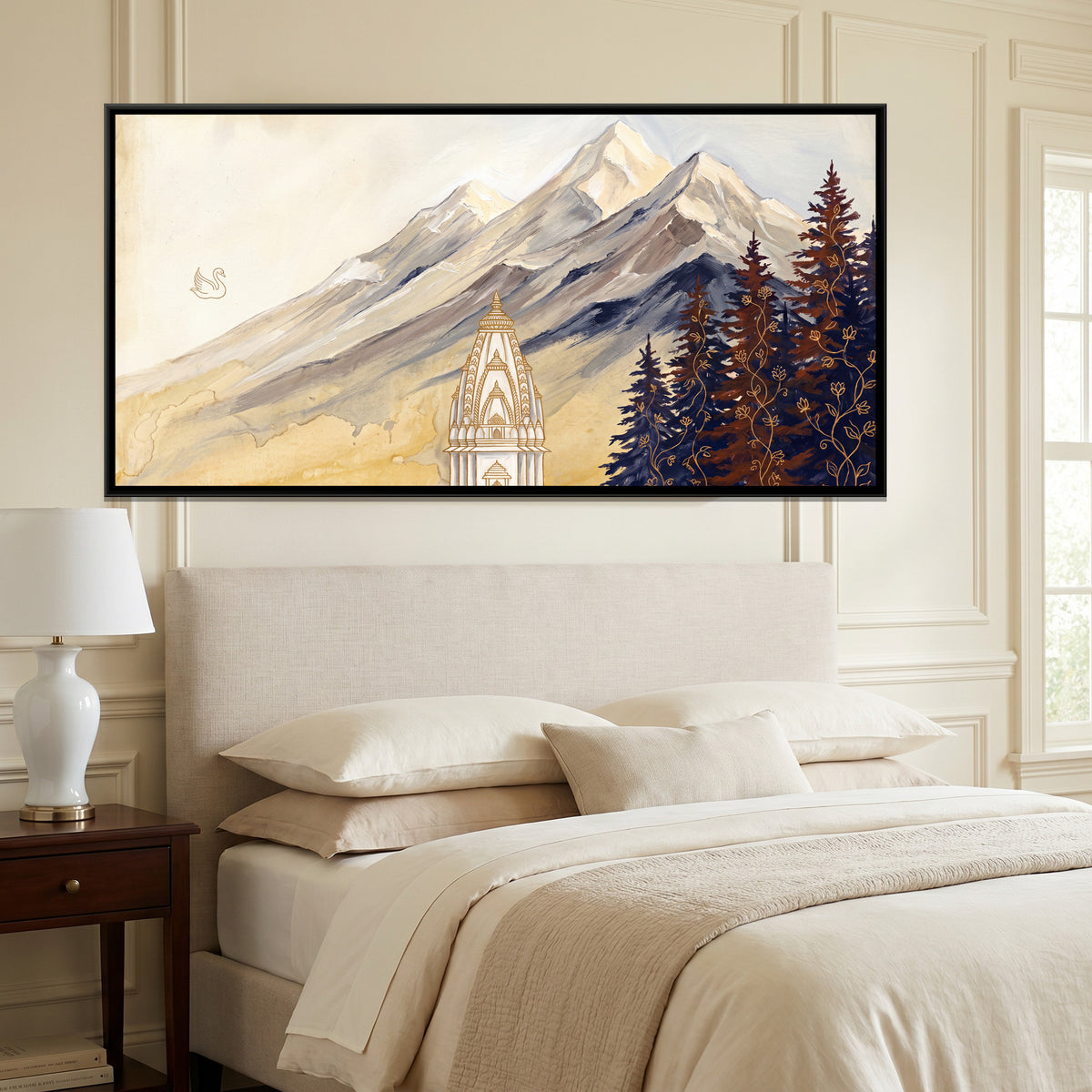Himalayan Temple — framed canvas art hung on a wall