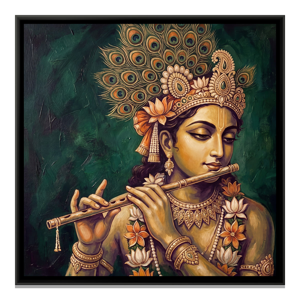 Shri Krishna — framed canvas print, front view