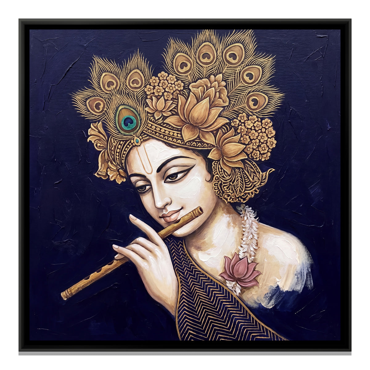 Shri Krishna — framed canvas print, front view