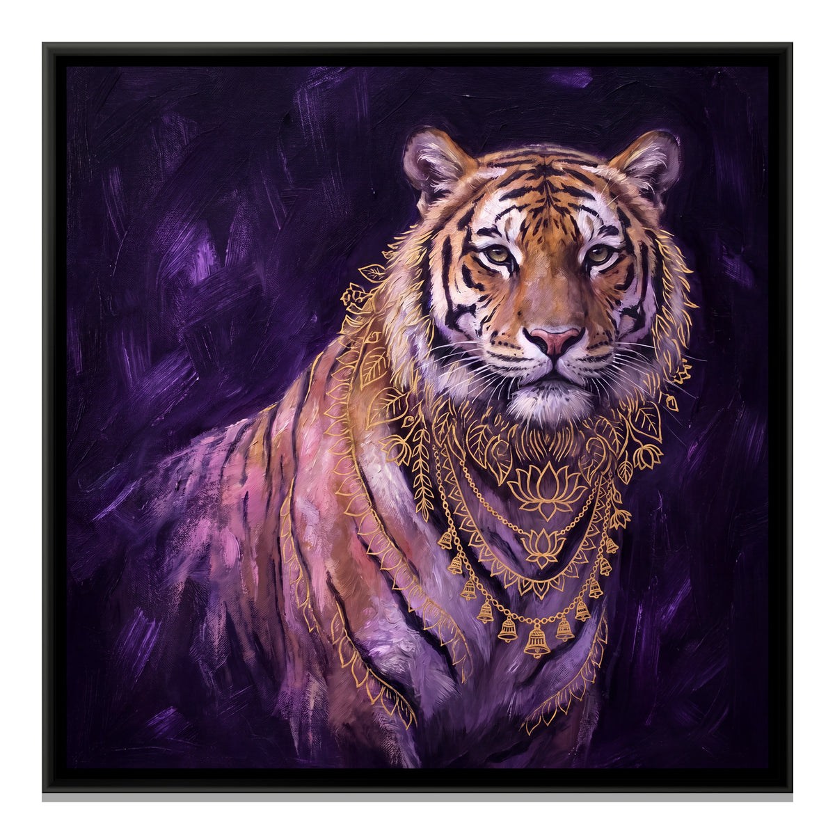 Tiger Portrait — framed canvas print, front view