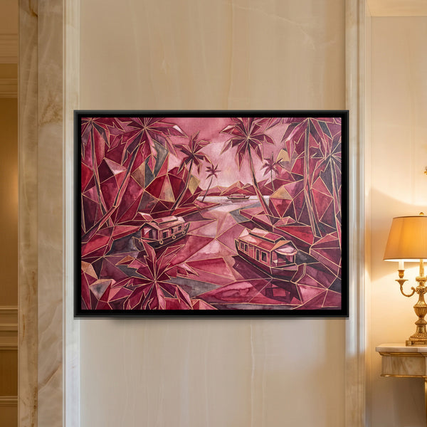 Kerala Backwaters — framed canvas art hung on a wall