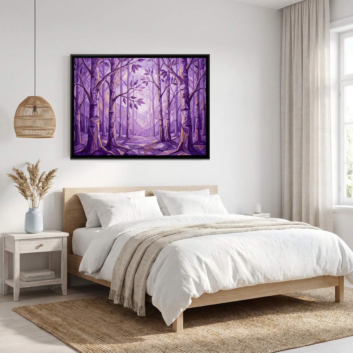 Birch Forest — canvas art shown in a second room setting