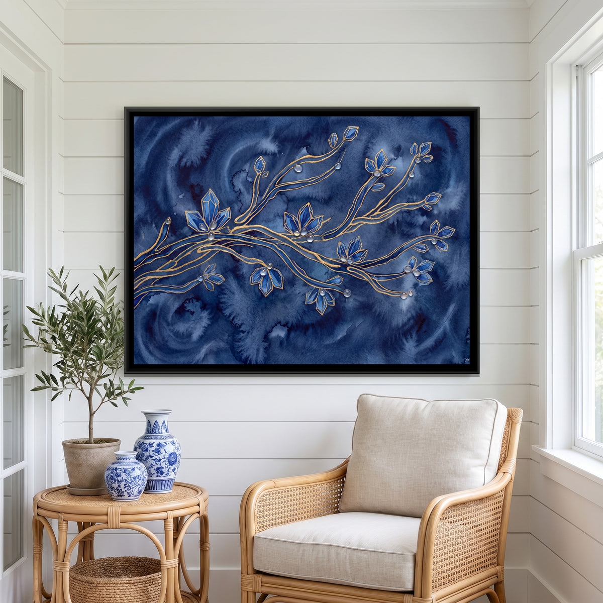 Cherry Blossom — canvas art shown in a second room setting