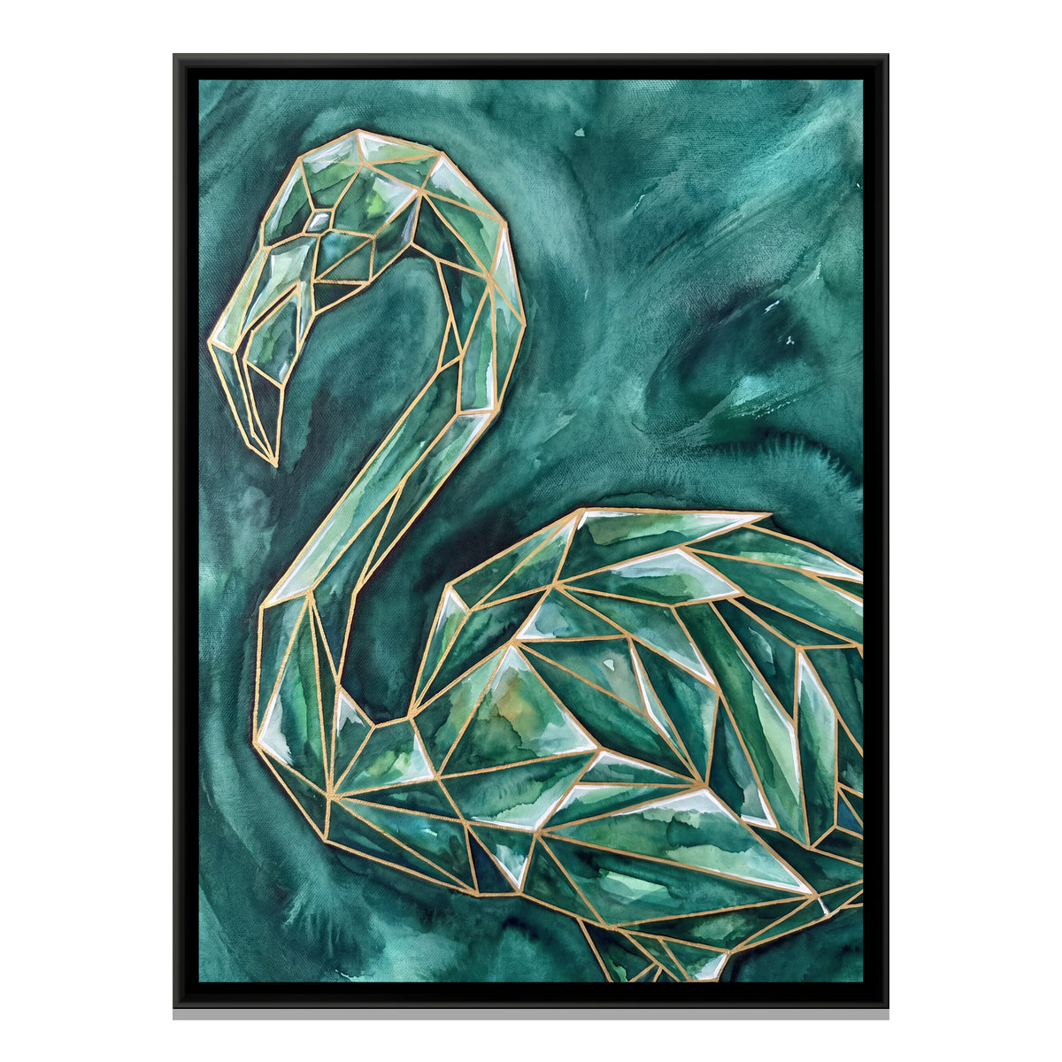 Flamingo — framed canvas print, front view