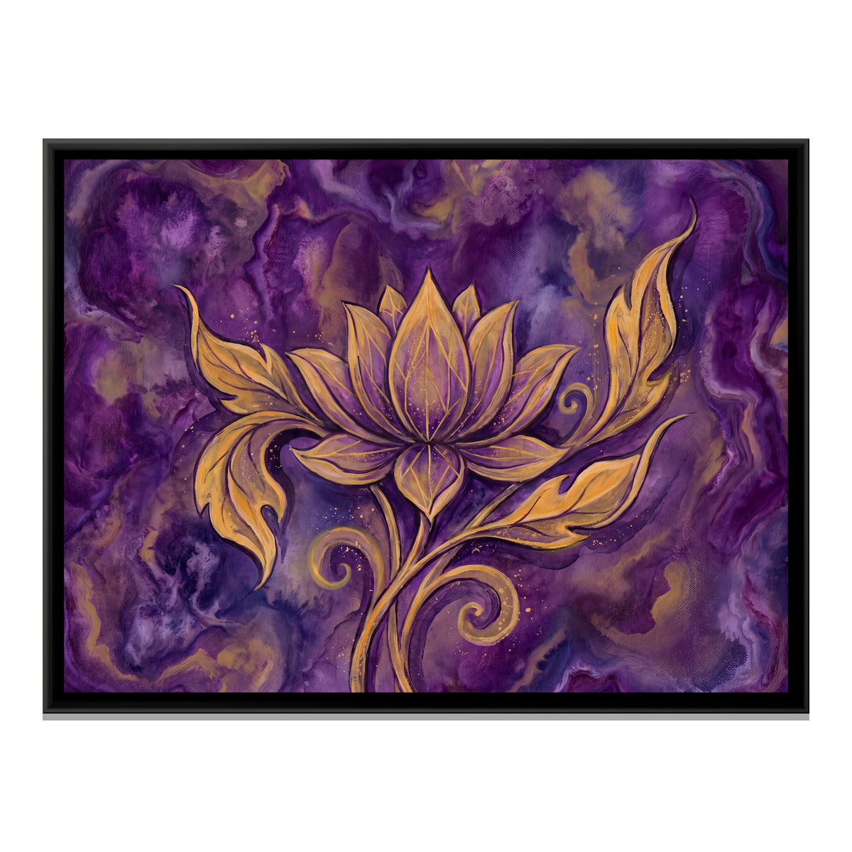 Lotus — framed canvas print, front view