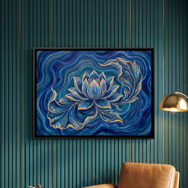 Lotus — framed canvas art hung on a wall