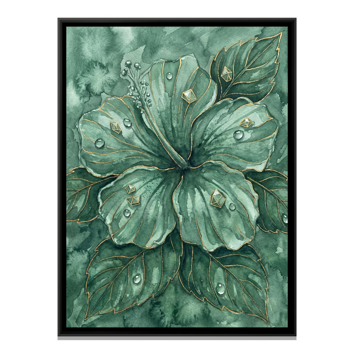 Hibiscus — framed canvas print, front view