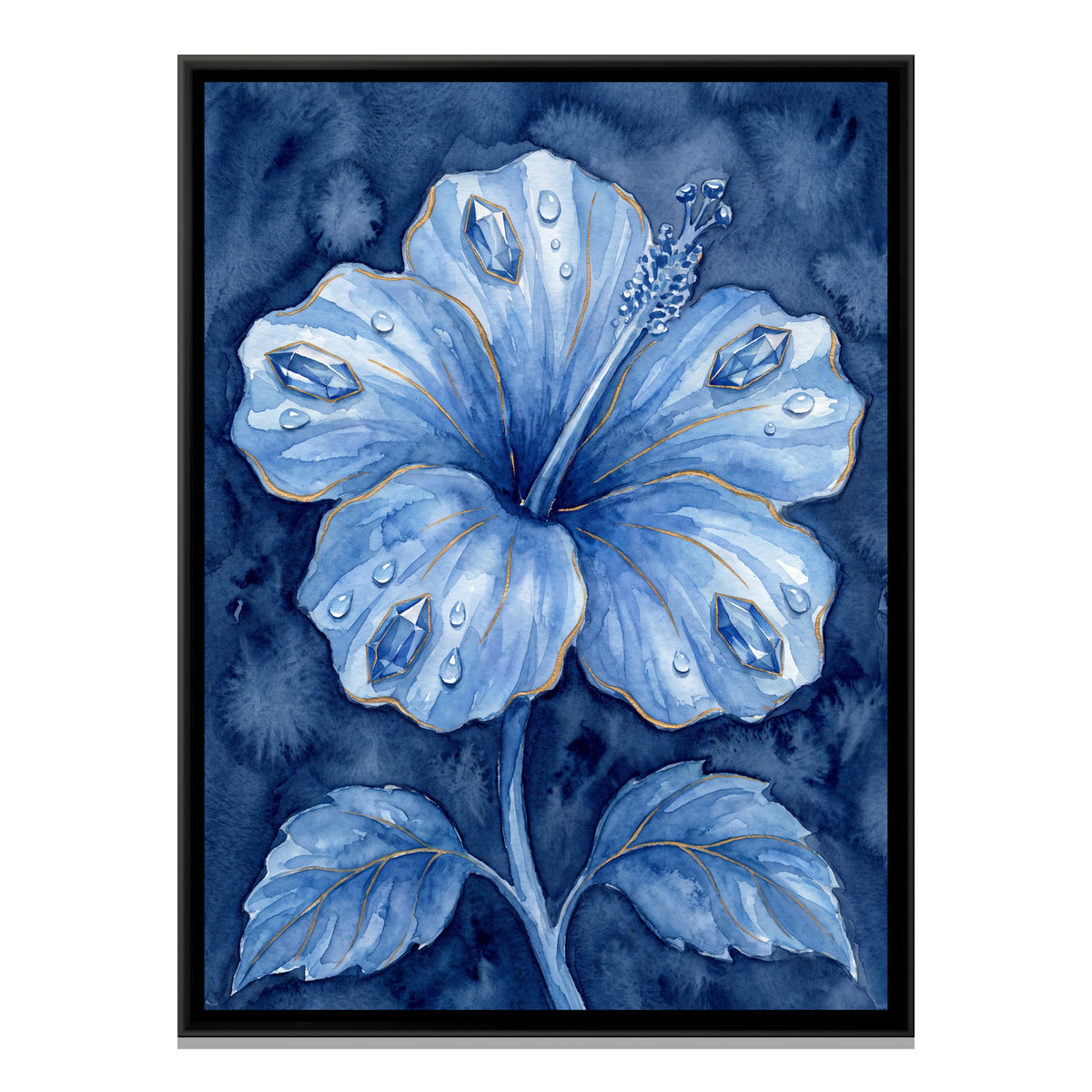 Hibiscus — framed canvas print, front view