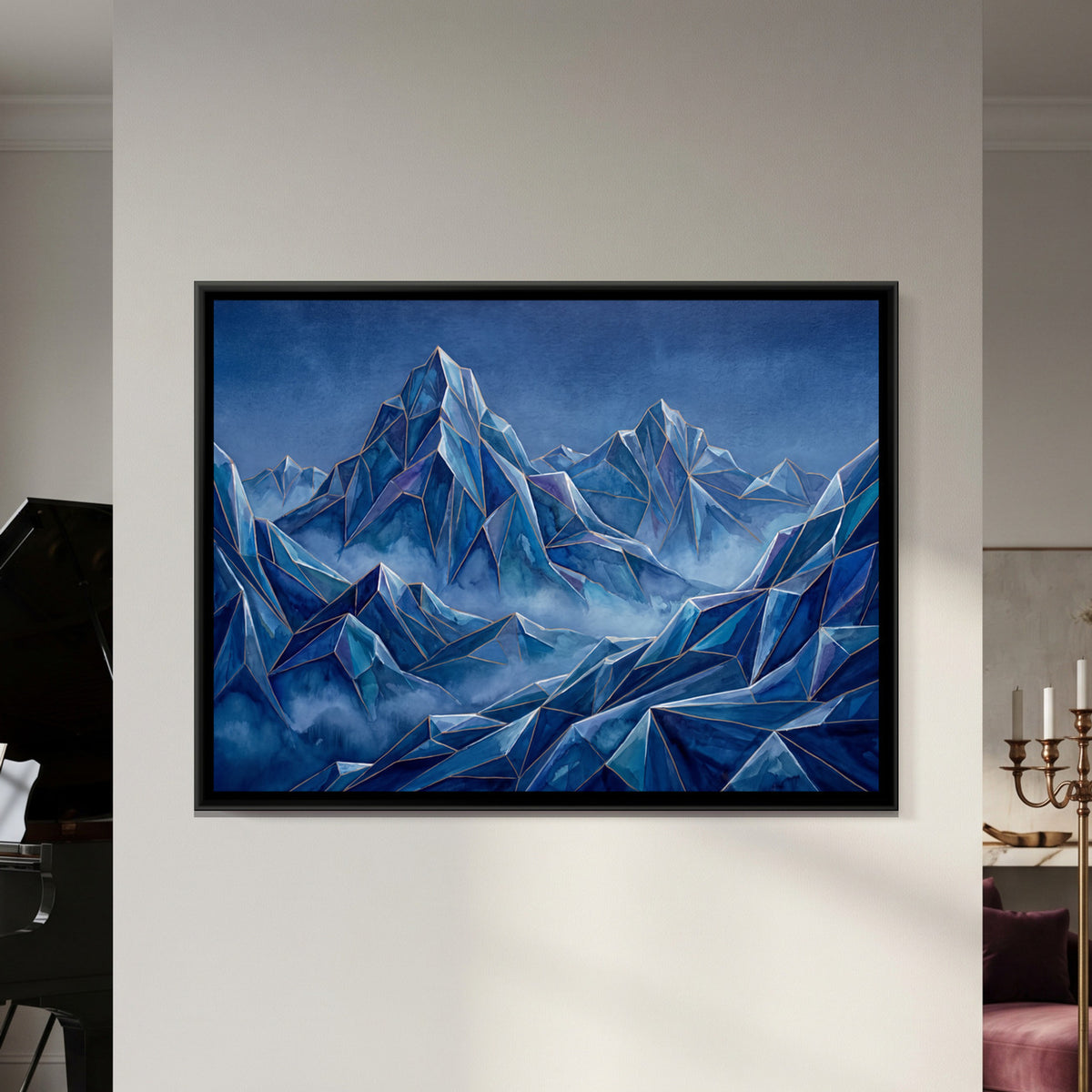 Himalayas — framed canvas art hung on a wall