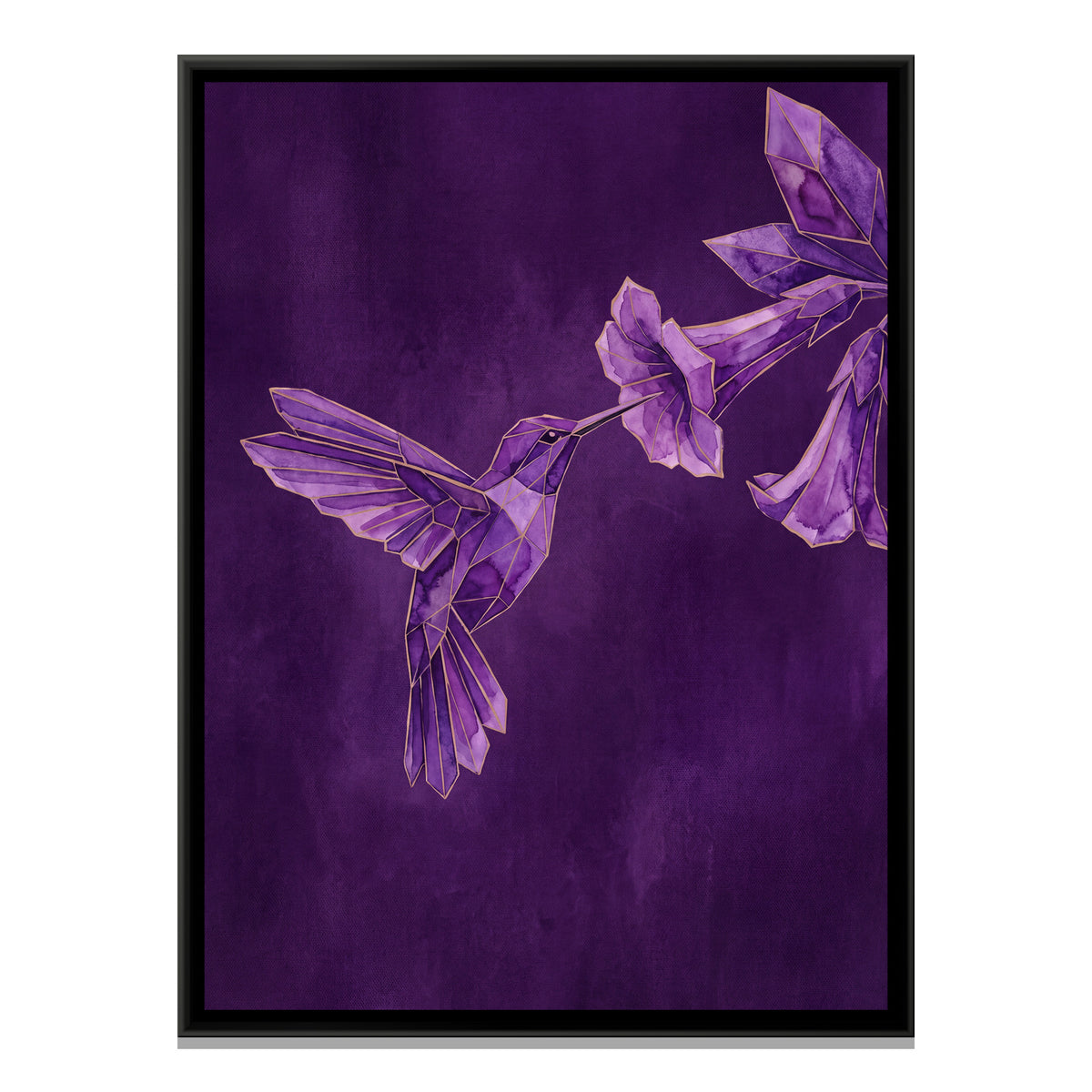 Hummingbird — framed canvas print, front view