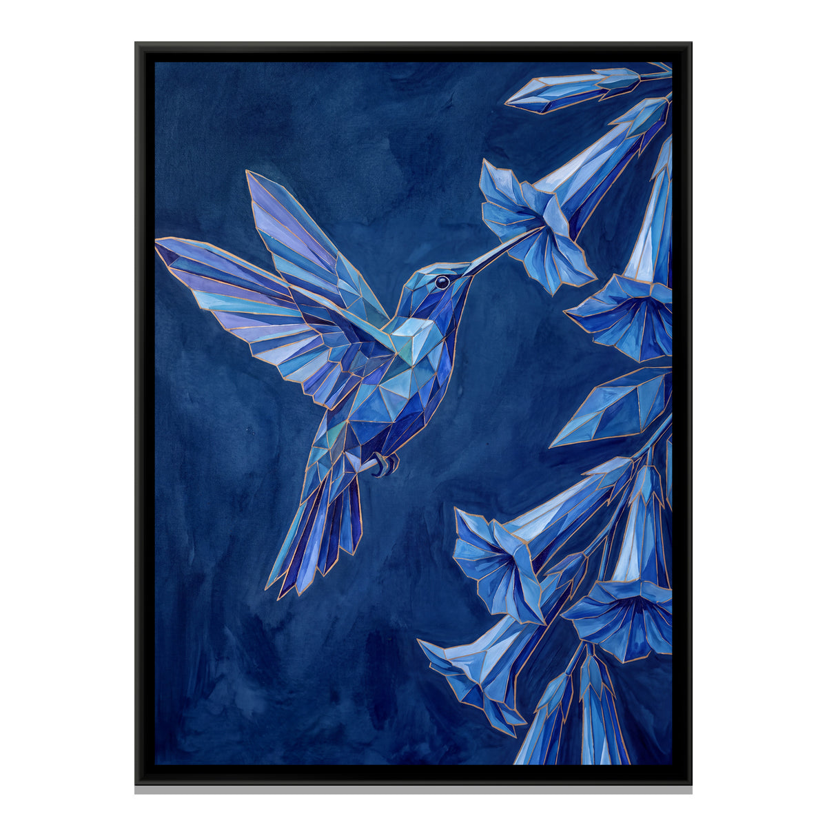 Hummingbird — framed canvas print, front view