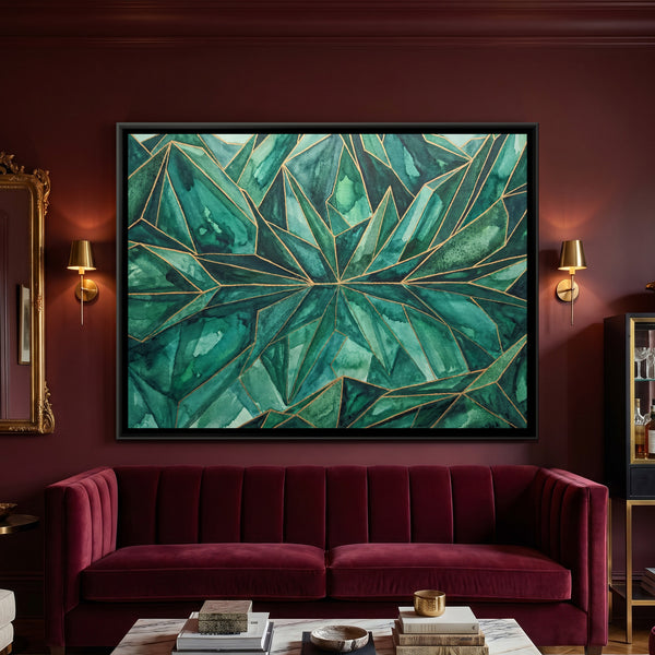 Mountain Lake Reflection — framed canvas art hung on a wall