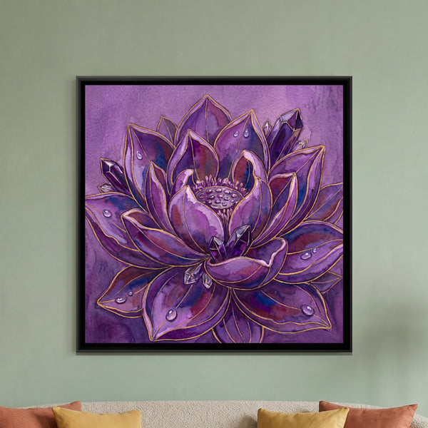 Lotus — framed canvas art hung on a wall