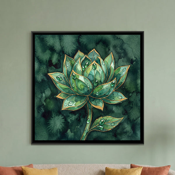 Lotus — framed canvas art hung on a wall