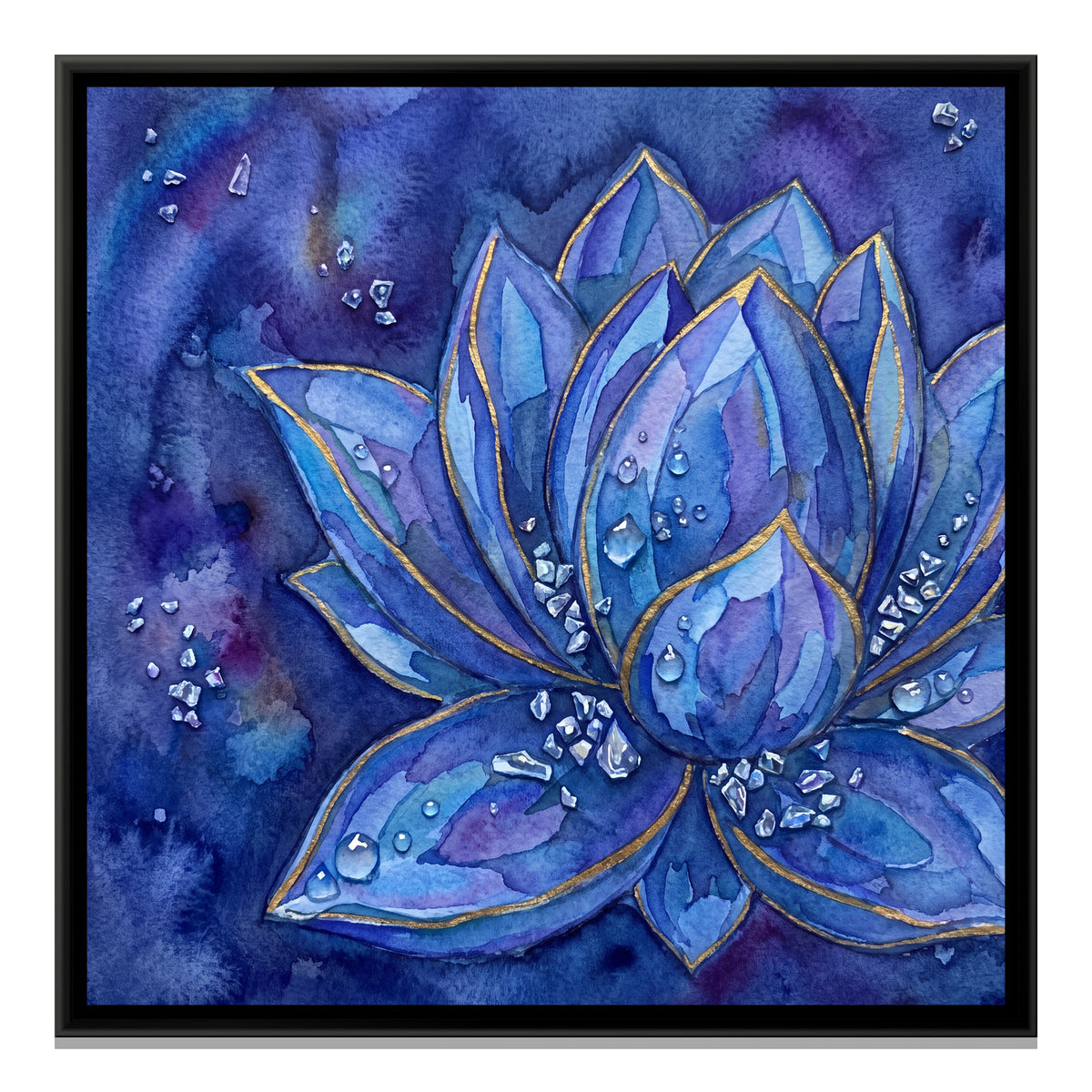 Lotus — framed canvas print, front view