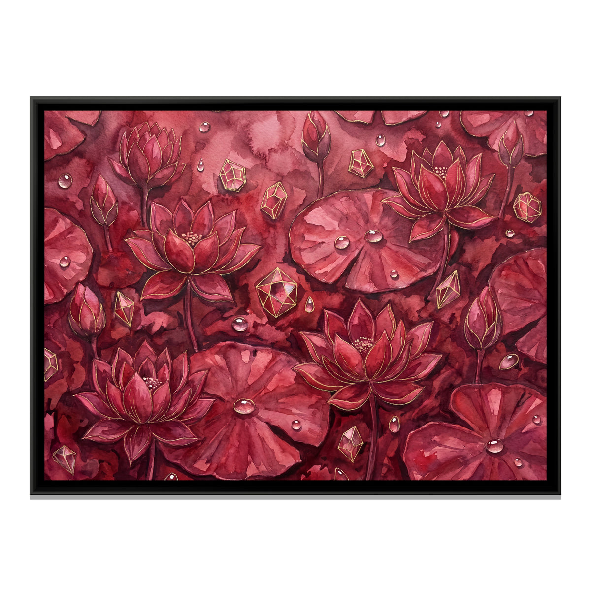 Lotus Pond — framed canvas print, front view