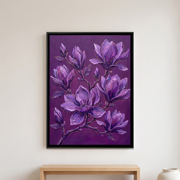 Magnolia — framed canvas art hung on a wall
