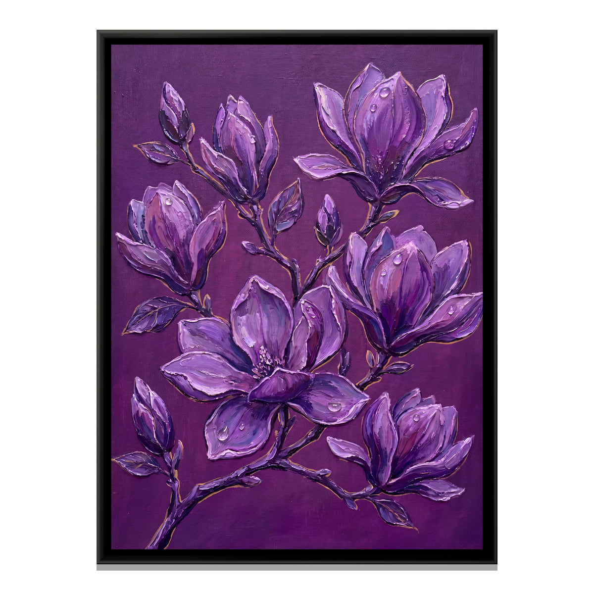 Magnolia — framed canvas print, front view