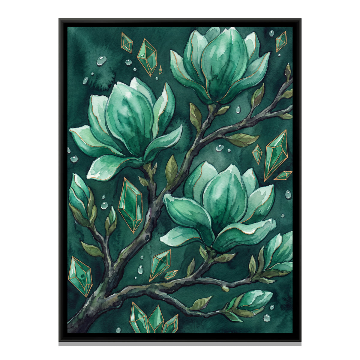 Magnolia — framed canvas print, front view