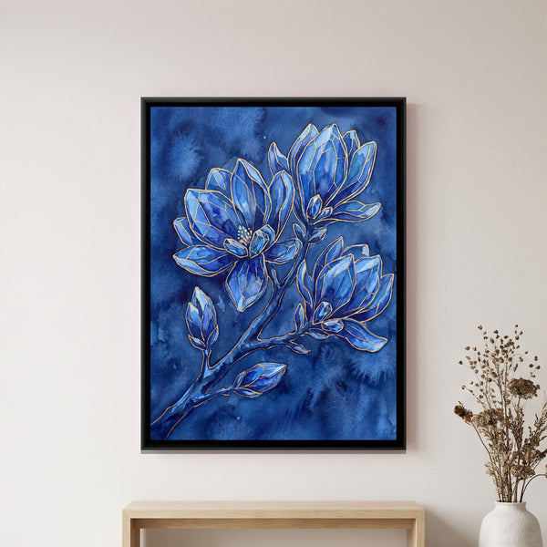 Magnolia — framed canvas art hung on a wall