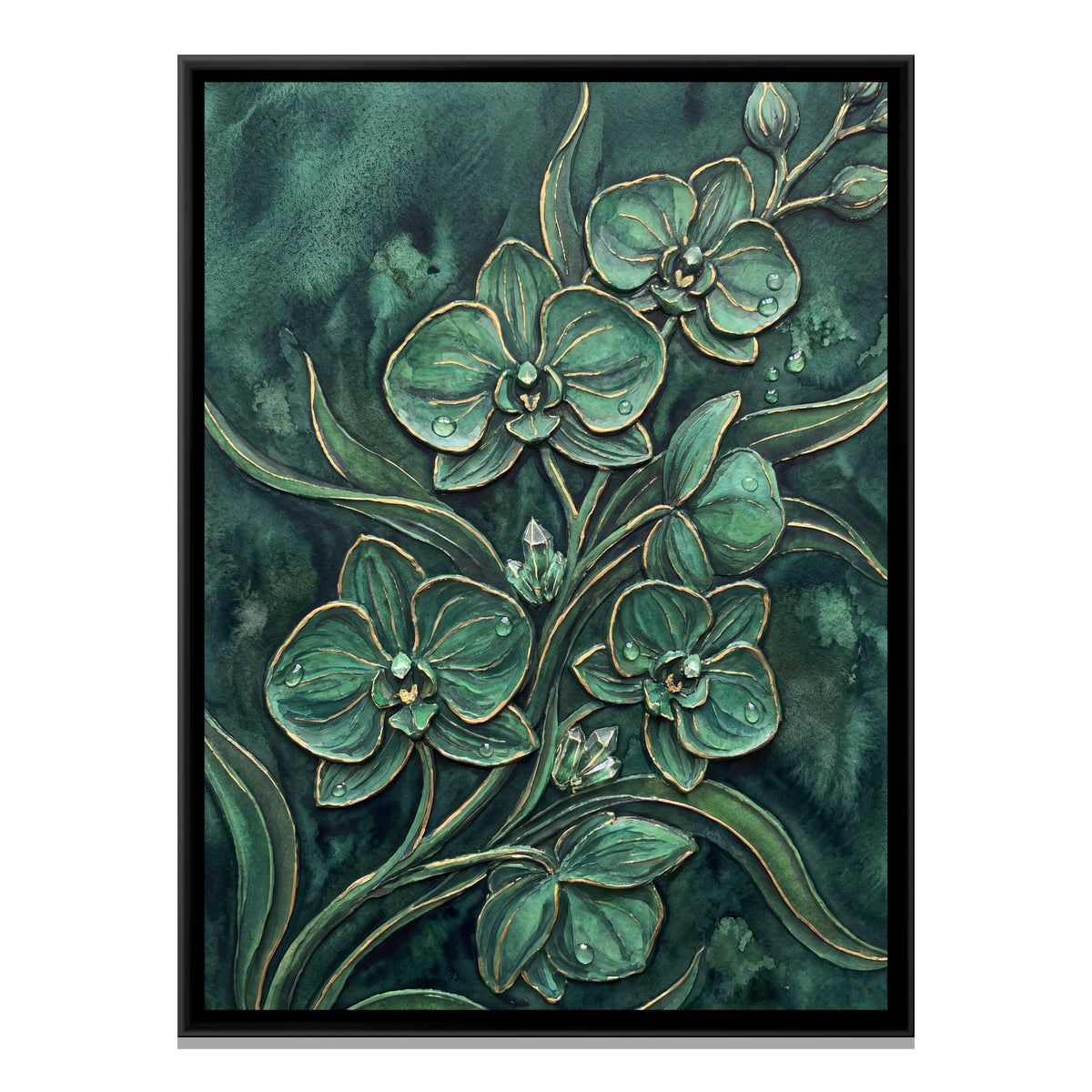 Orchids — framed canvas print, front view