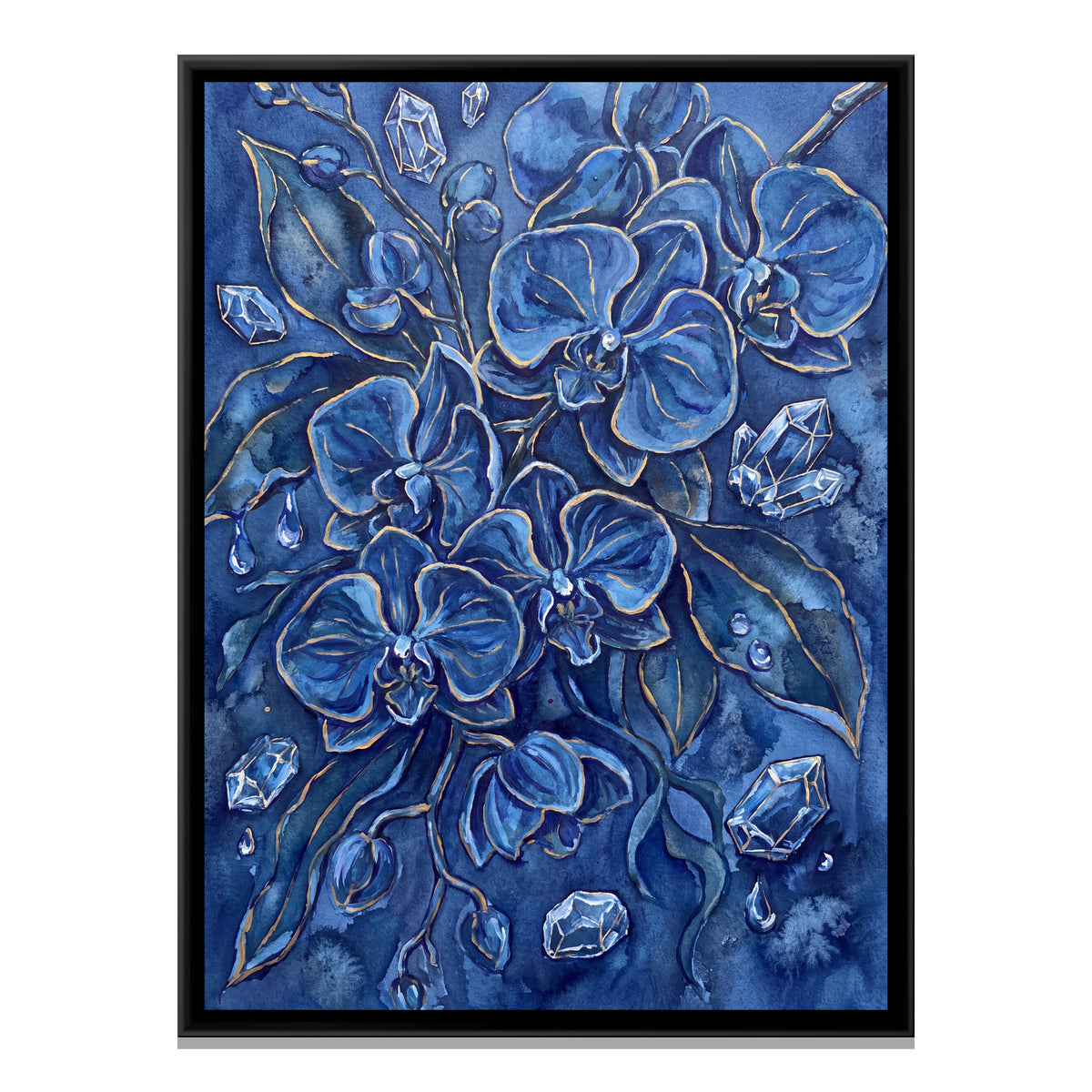 Orchids — framed canvas print, front view