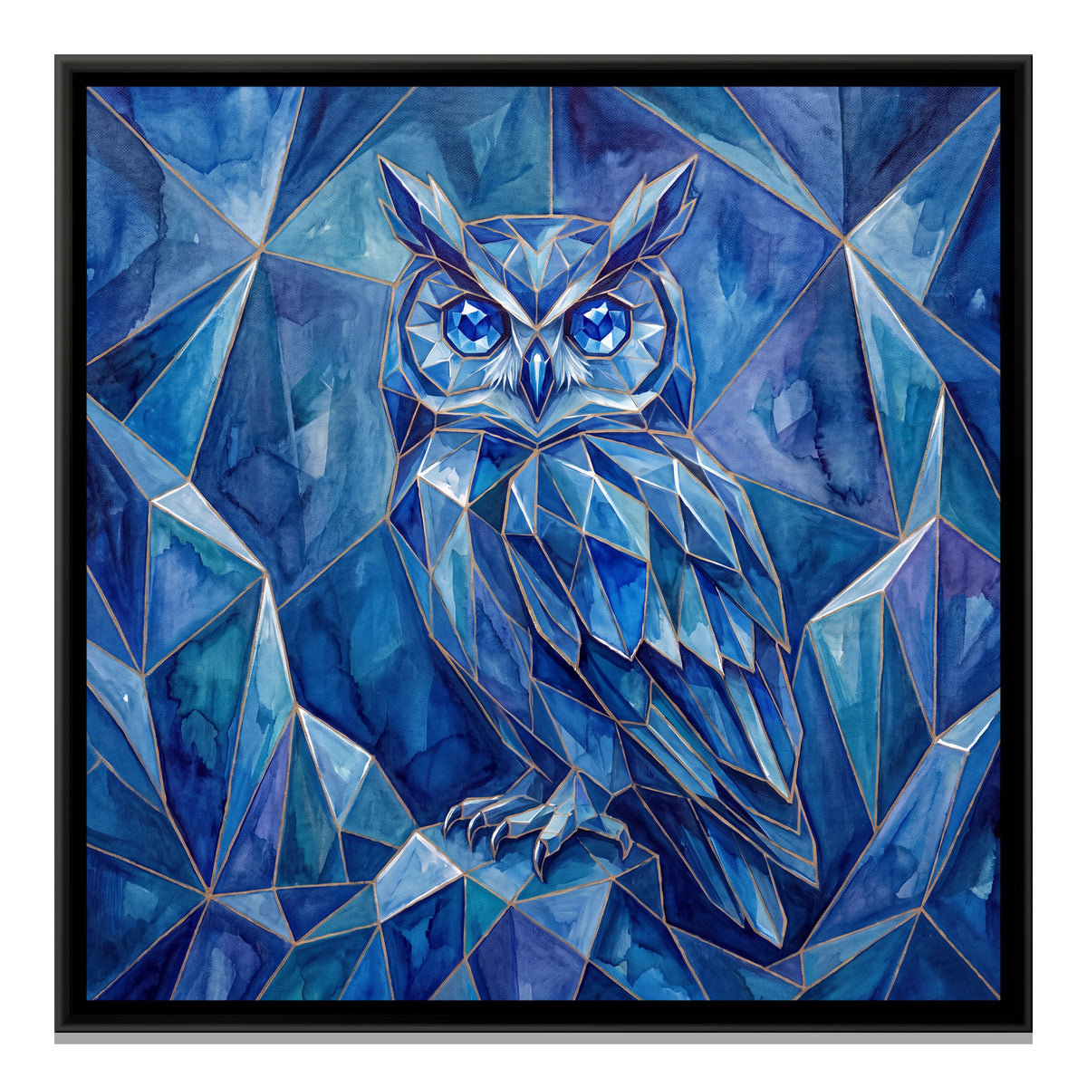 Owl — framed canvas print, front view