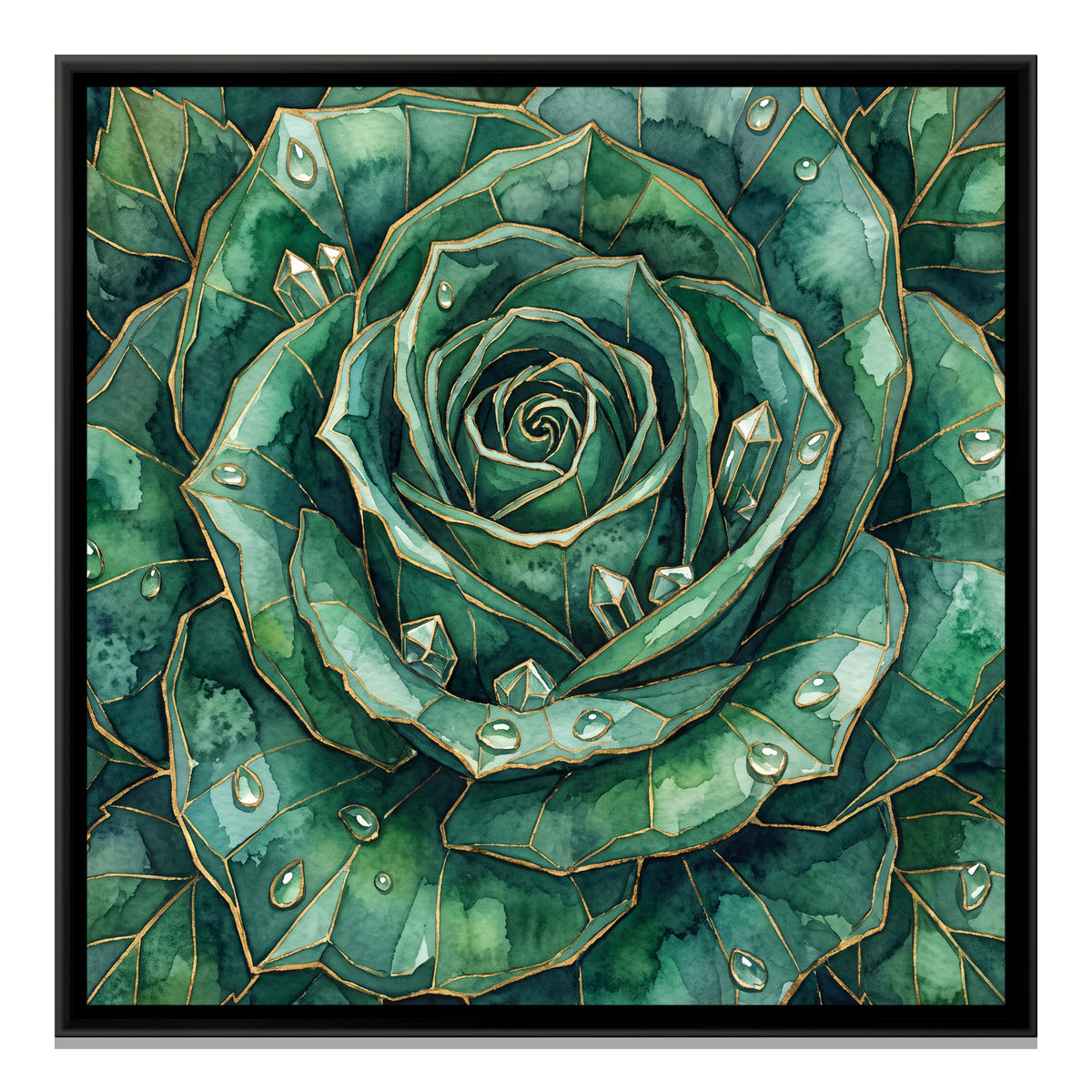 Rose — framed canvas print, front view