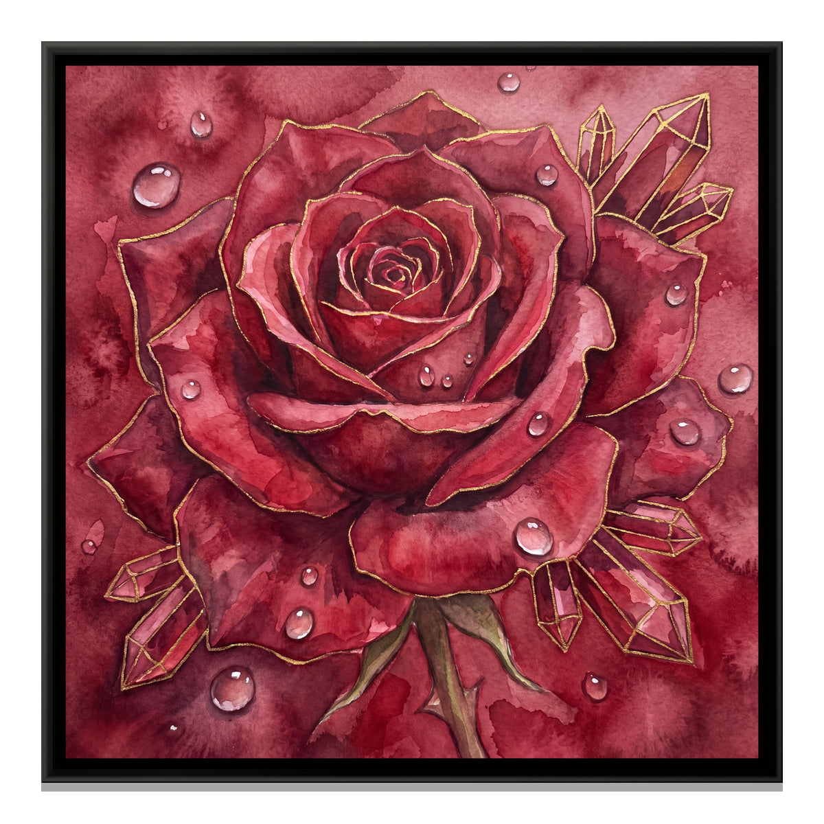 Rose — framed canvas print, front view