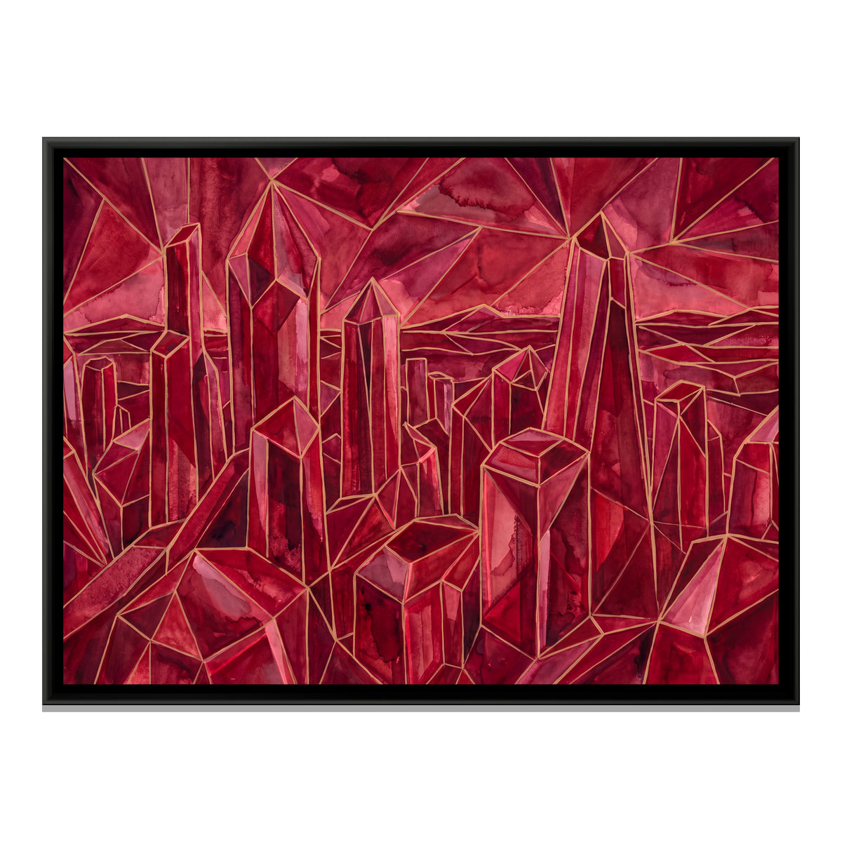 Abstract City Skyline — framed canvas print, front view