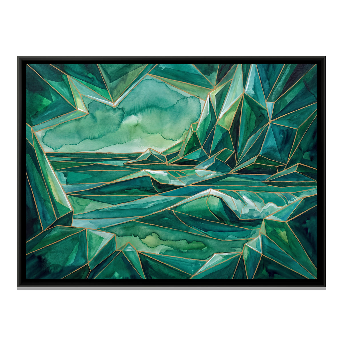 Ocean Sunset — framed canvas print, front view
