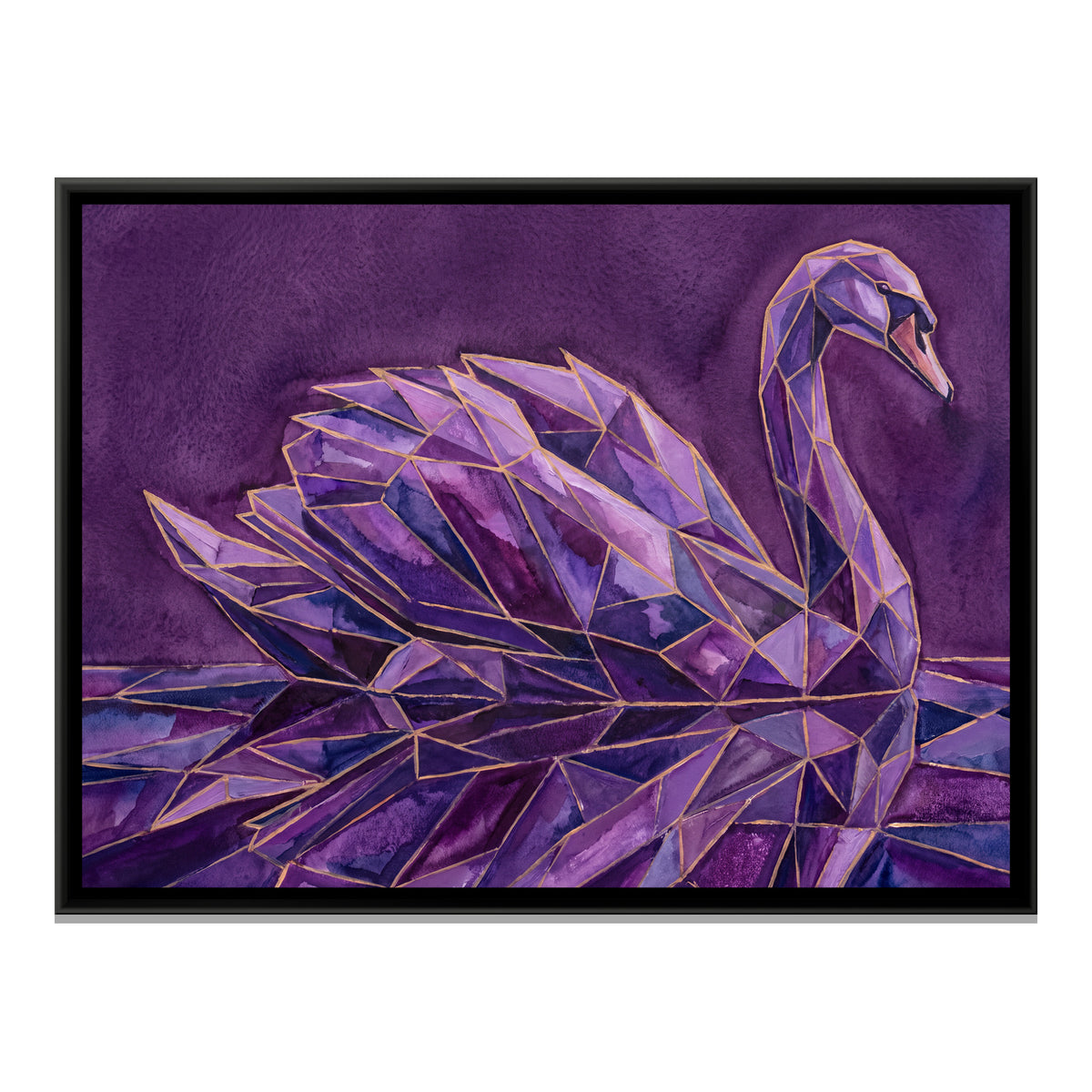 Swan — framed canvas print, front view