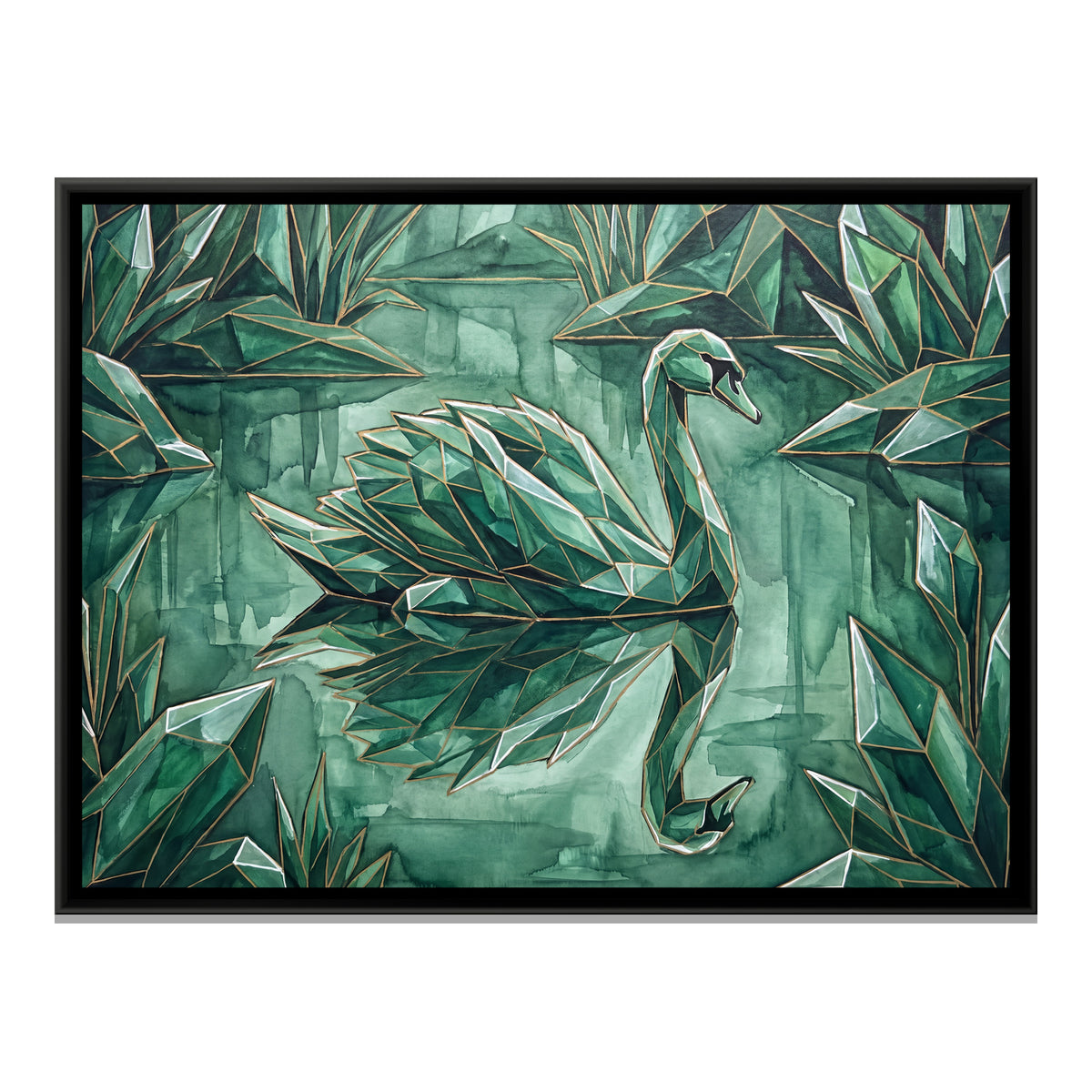 Swan — framed canvas print, front view